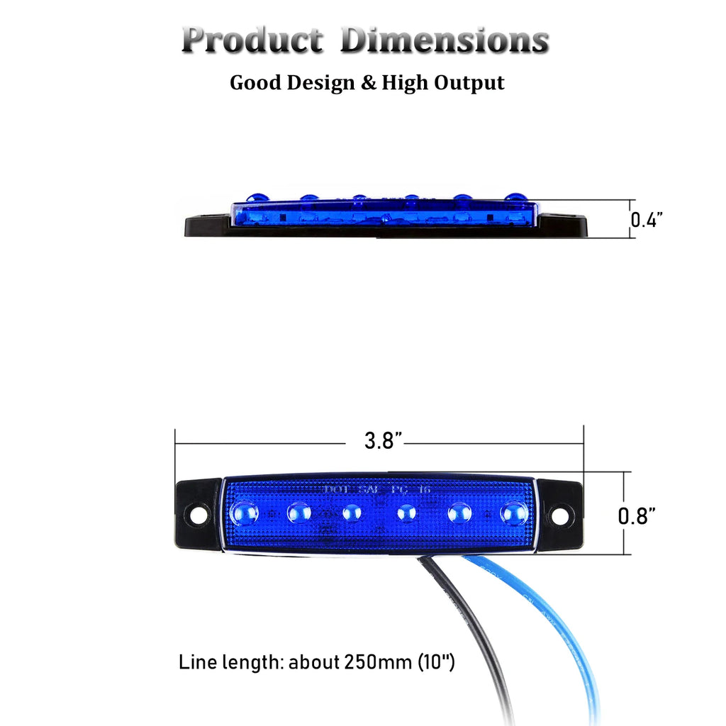 أضواء سطح القارب مقاس 3.8 بوصة باللون الأزرق