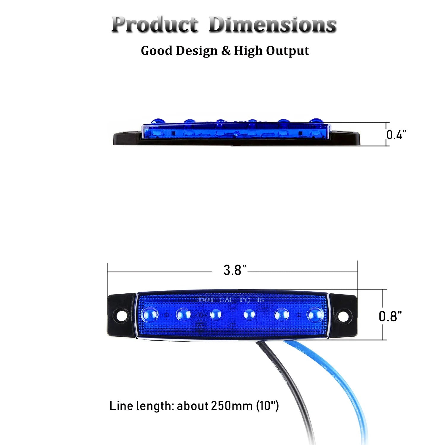 أضواء سطح القارب مقاس 3.8 بوصة باللون الأزرق
