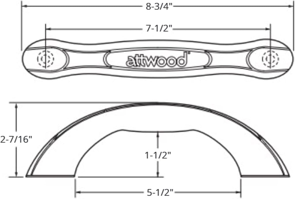 مقبض Attwood 2050-5 المريح المصنوع من الفينيل من قطعة واحدة