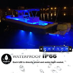 أضواء سطح القارب مقاس 3.8 بوصة باللون الأزرق