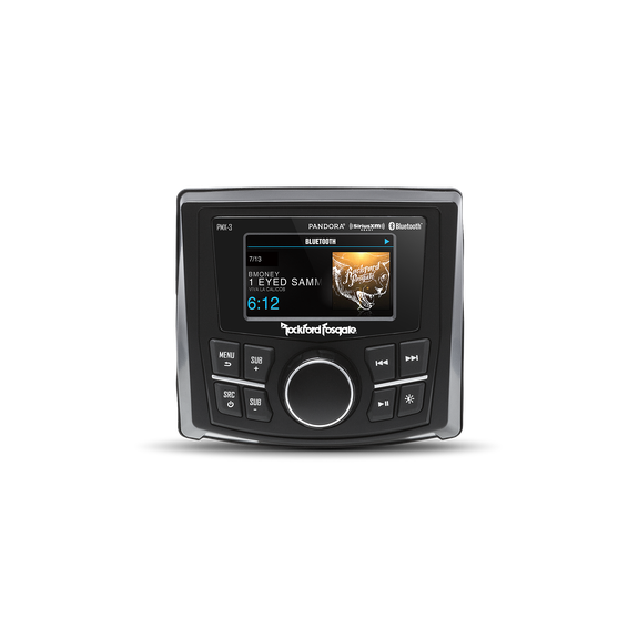 جهاز استقبال وسائط رقمية صغير الحجم بشاشة ٢.٧ بوصة - PMX 3 Rockford Fosgate